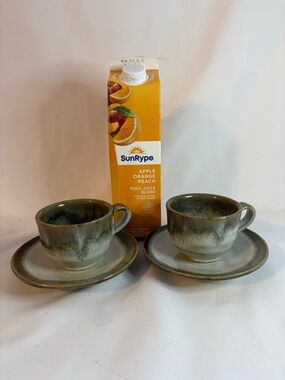 2- latte cup and saucer sets